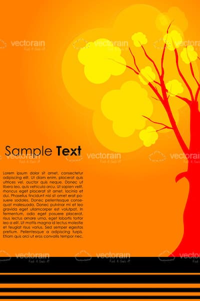 Abstract Sunny Background with Tree and Sample Text